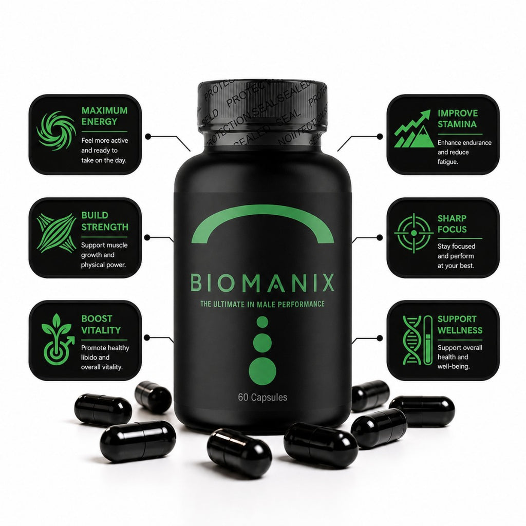 BioManix Male Performance Capsules – Premium Vitality, Energy & Wellness Support (60 Capsules)